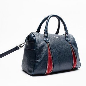 ZADIG & VOLTAIRE sunny medium satchel in navy